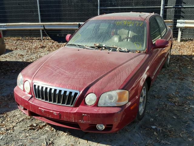 KNAGD126235228483 - 2003 KIA OPTIMA LX RED photo 2