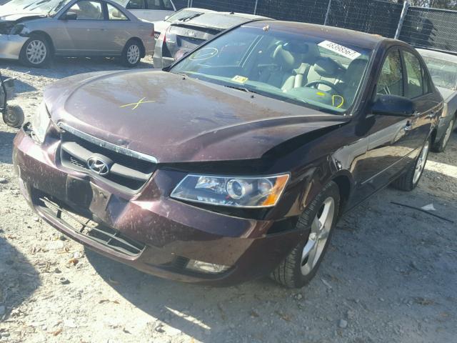 5NPEU46F76H099134 - 2006 HYUNDAI SONATA GLS MAROON photo 2