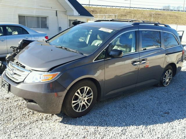 5FNRL5H64DB028279 - 2013 HONDA ODYSSEY EX GRAY photo 2