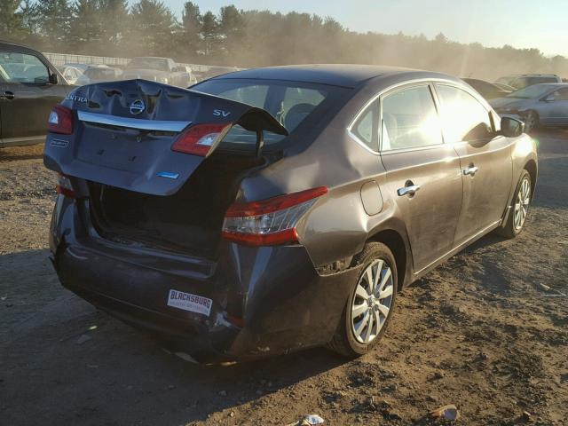 3N1AB7AP5EY270070 - 2014 NISSAN SENTRA S GRAY photo 4