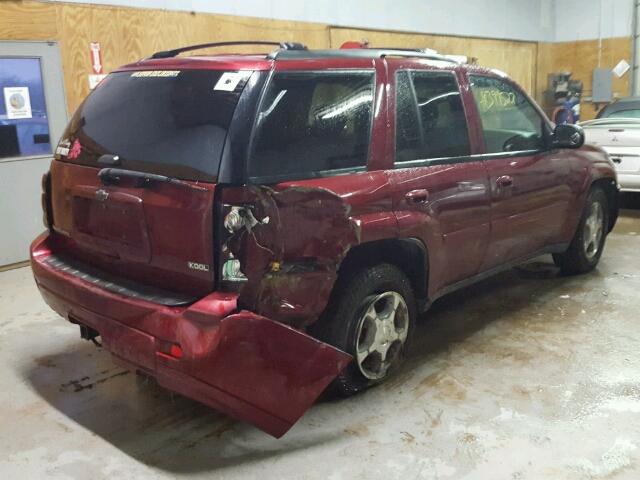 1GNDT33S292125307 - 2009 CHEVROLET TRAILBLAZE BURGUNDY photo 4