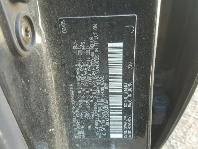 JTLKT334364034617 - 2006 TOYOTA SCION XB BLACK photo 10