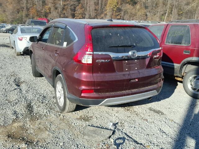 2HKRM4H70FH645358 - 2015 HONDA CR-V EXL MAROON photo 3