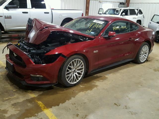 1FA6P8CF9H5209746 - 2017 FORD MUSTANG GT RED photo 2