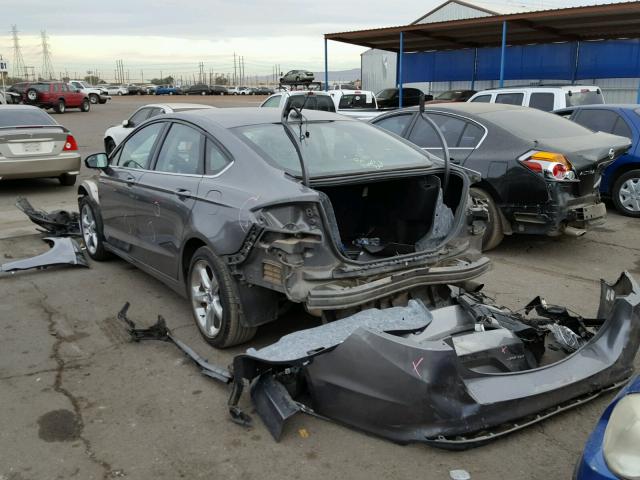 3FA6P0HD2ER111921 - 2014 FORD FUSION SE GRAY photo 3