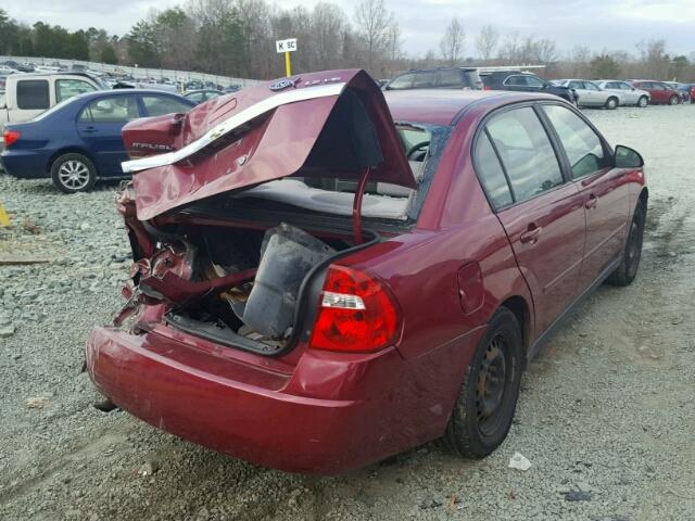 1G1ZS51856F186376 - 2006 CHEVROLET MALIBU LS RED photo 4