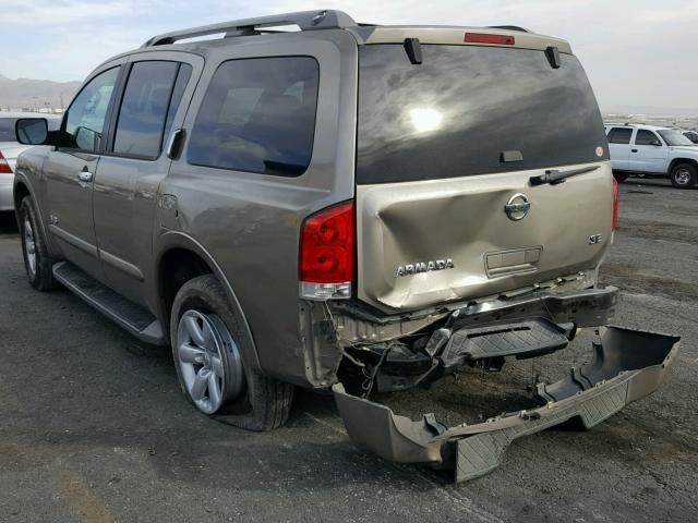 5N1AA08D88N618282 - 2008 NISSAN ARMADA SE TAN photo 3