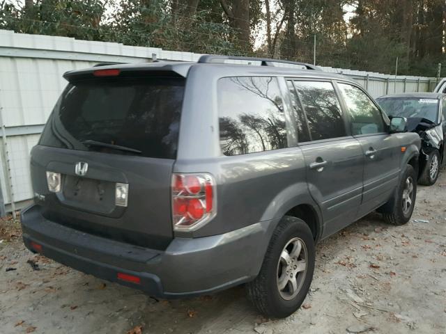 5FNYF28637B010197 - 2007 HONDA PILOT EXL GRAY photo 4