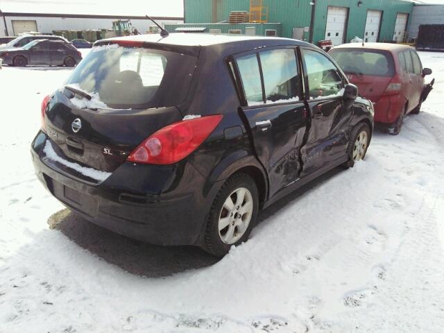 3N1BC13E98L377246 - 2008 NISSAN VERSA S BLACK photo 4