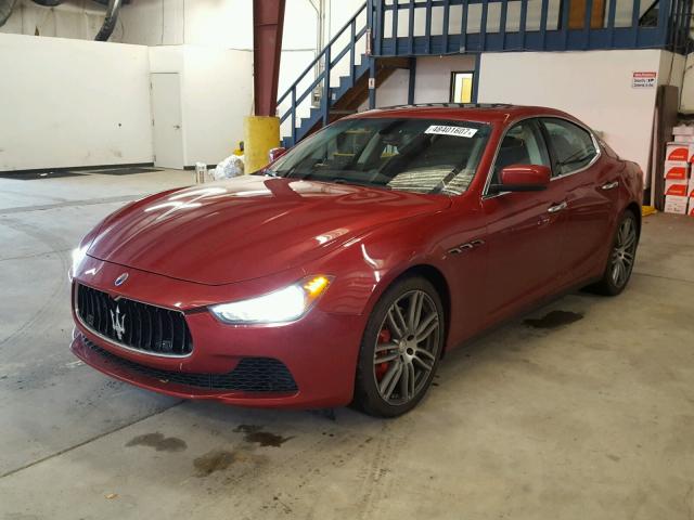 ZAM57RTA2G1173528 - 2016 MASERATI GHIBLI S RED photo 2