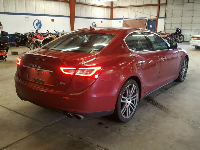 ZAM57RTA2G1173528 - 2016 MASERATI GHIBLI S RED photo 4