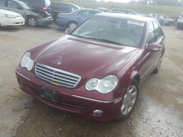 WDBRF81J45F587298 - 2005 MERCEDES-BENZ C 240 4MAT BURGUNDY photo 2