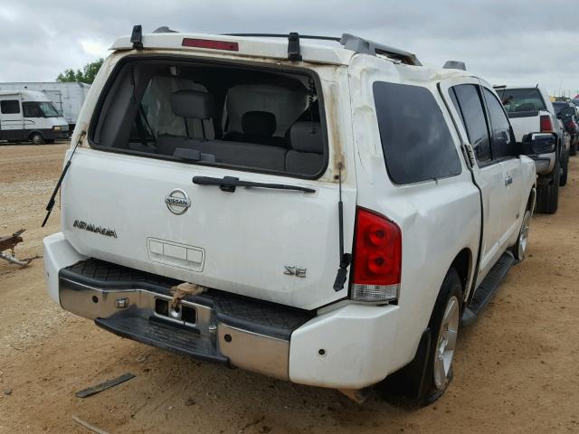 5N1BA08A87N724546 - 2007 NISSAN ARMADA SE WHITE photo 4