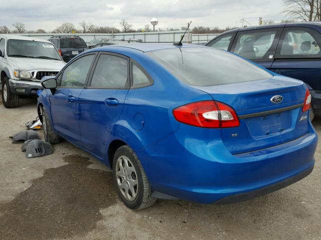 3FADP4BJ4DM118992 - 2013 FORD FIESTA SE BLUE photo 3