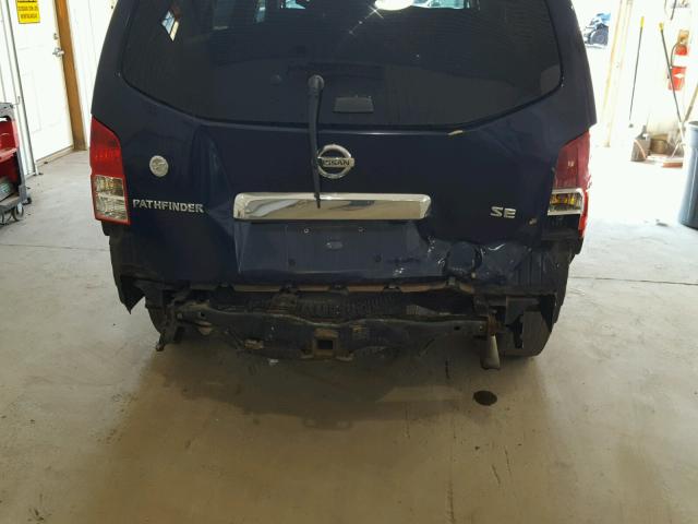 5N1AR18W36C661324 - 2006 NISSAN PATHFINDER BLUE photo 9