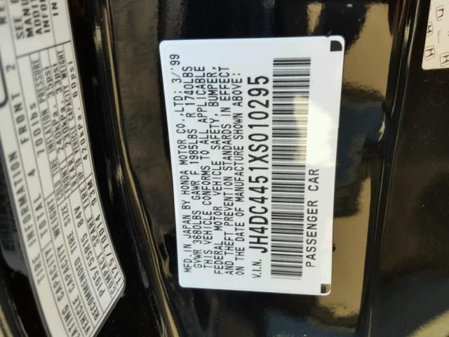 JH4DC4451XS010295 - 1999 ACURA INTEGRA LS BLACK photo 10