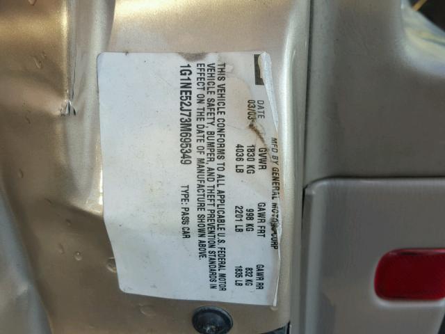 1G1NE52J73M695349 - 2003 CHEVROLET MALIBU LS 米色 照片 10