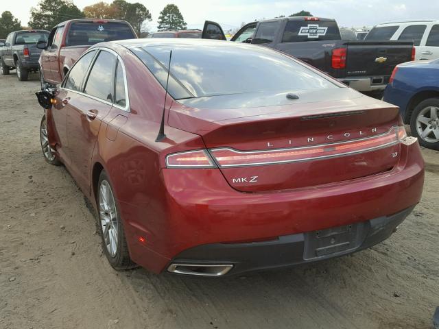 3LN6L2GK3DR805058 - 2013 LINCOLN MKZ RED photo 3