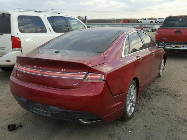 3LN6L2GK3DR805058 - 2013 LINCOLN MKZ RED photo 4