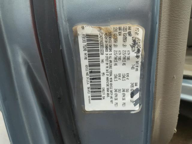 1D4GP24323B316330 - 2003 DODGE GRAND CARA BLUE photo 10