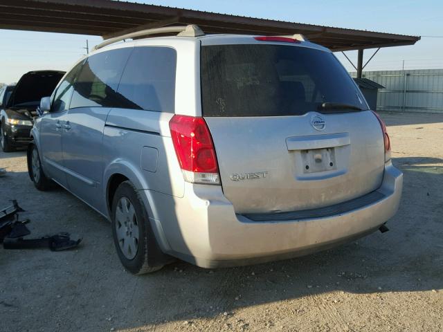 5N1BV28U45N122489 - 2005 NISSAN QUEST S SILVER photo 3