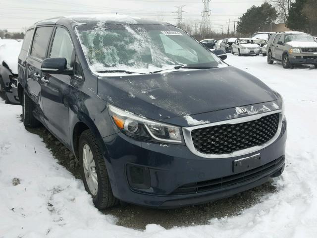 KNDMB5C17F6023892 - 2015 KIA SEDONA LX BLUE photo 1