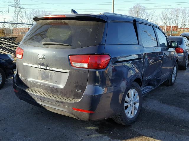 KNDMB5C17F6023892 - 2015 KIA SEDONA LX BLUE photo 4