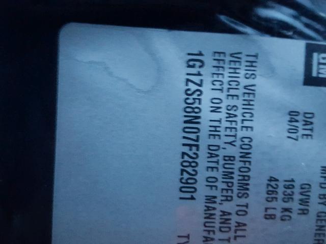 1G1ZS58N07F282901 - 2007 CHEVROLET MALIBU LS შავი ფოტო 10