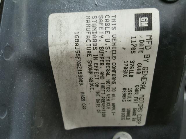 1G8AJ55FX6Z153009 - 2006 SATURN ION LEVEL WHITE photo 10