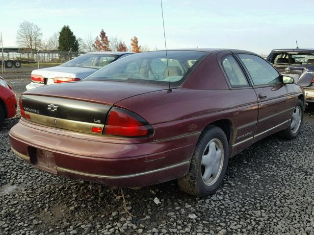 2G1WW12M5V9161058 - 1997 CHEVROLET MONTE CARL MAROON photo 4