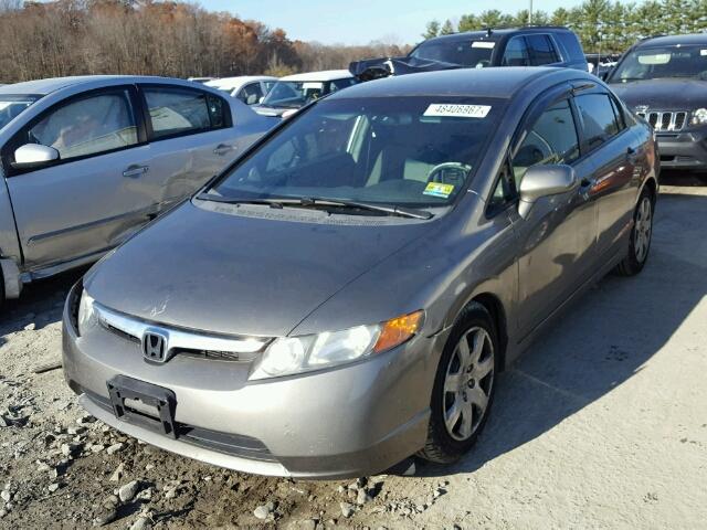 2HGFA16518H332795 - 2008 HONDA CIVIC LX GRAY photo 2