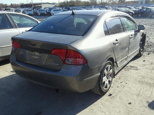 2HGFA16518H332795 - 2008 HONDA CIVIC LX GRAY photo 4