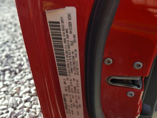 1D7RV1CT8AS171904 - 2010 DODGE RAM 1500 RED photo 10