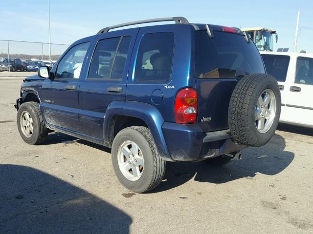 1J4GL58K72W214910 - 2002 JEEP LIBERTY LI BLUE photo 3