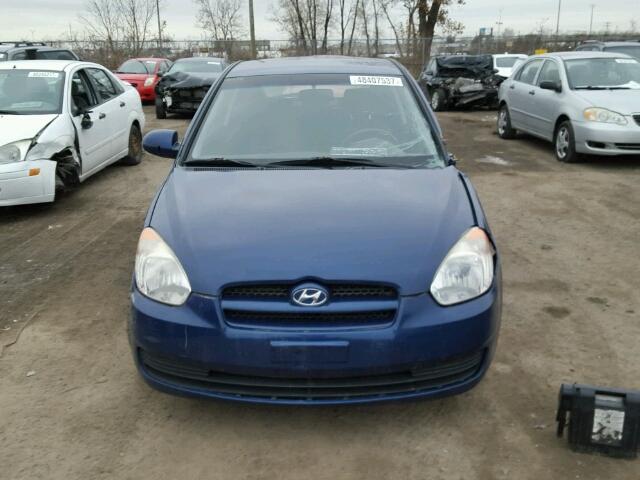 KMHCN35C39U111677 - 2009 HYUNDAI ACCENT SE BLUE photo 10