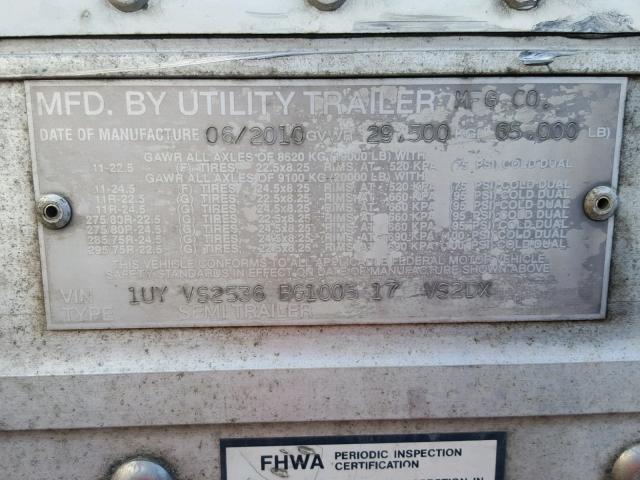 1UYVS2536BG100517 - 2011 UTILITY TRAILER WHITE photo 10