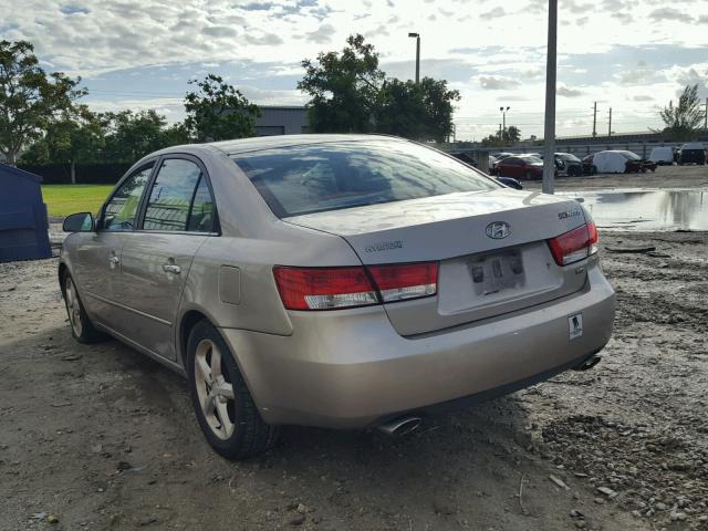 5NPEU46F06H054908 - 2006 HYUNDAI SONATA GLS BEIGE photo 3