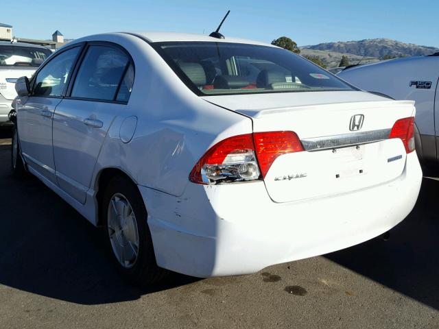 JHMFA36239S009258 - 2009 HONDA CIVIC HYBR WHITE photo 3