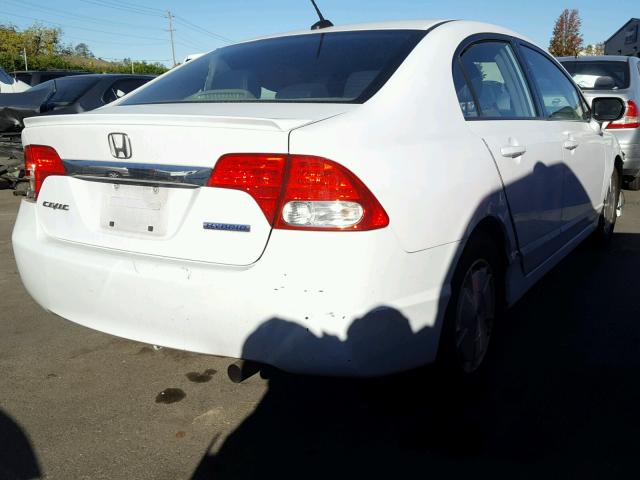 JHMFA36239S009258 - 2009 HONDA CIVIC HYBR WHITE photo 4