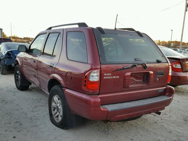 4S2DM58W544302513 - 2004 ISUZU RODEO S MAROON photo 3