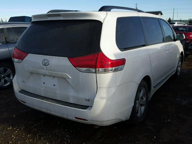 5TDKK3DCXCS230140 - 2012 TOYOTA SIENNA LE WHITE photo 4