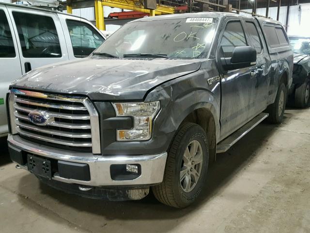 1FTFX1EF3FKD94258 - 2015 FORD F150 SUPER GRAY photo 2