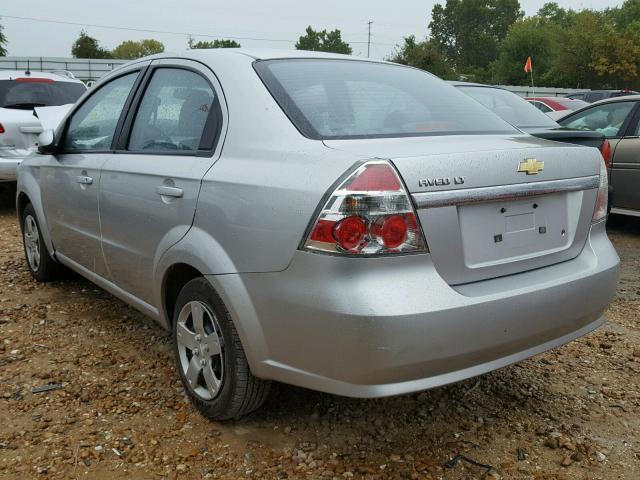 KL1TD56E89B347957 - 2009 CHEVROLET AVEO LS SILVER photo 3