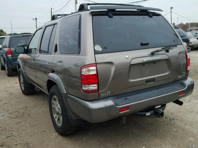 JN8DR09Y21W593587 - 2001 NISSAN PATHFINDER GRAY photo 3