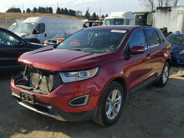 2FMTK4J86FBB27647 - 2015 FORD EDGE SEL BURGUNDY photo 2