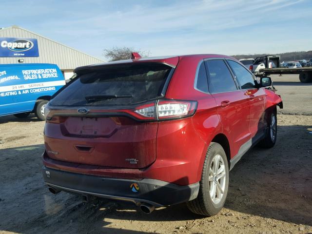 2FMTK4J86FBB27647 - 2015 FORD EDGE SEL BURGUNDY photo 4