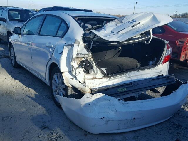 2HGFB2F8XCH319288 - 2012 HONDA CIVIC EX WHITE photo 3