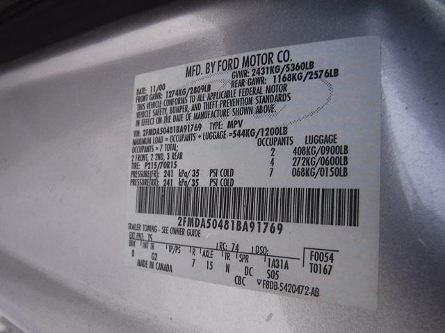 2FMDA50481BA91769 - 2001 FORD WINDSTAR L SILVER photo 10