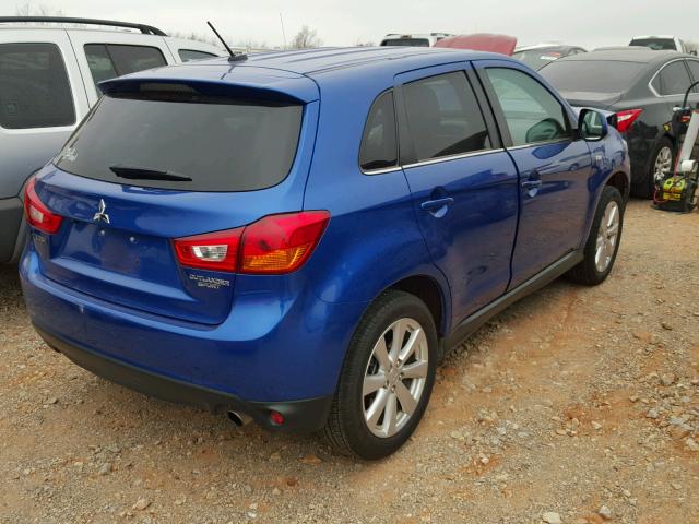 4A4AP4AU5FE003487 - 2015 MITSUBISHI OUTLANDER BLUE photo 4