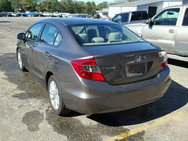 19XFB2F88CE004158 - 2012 HONDA CIVIC EX GRAY photo 3